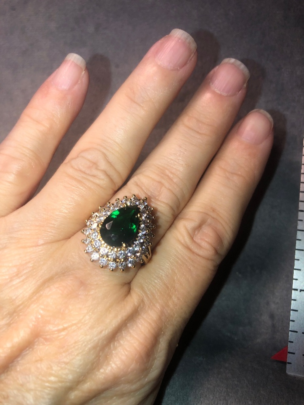 Camrose & Kross “Emerald” Cocktail Ring Size 8